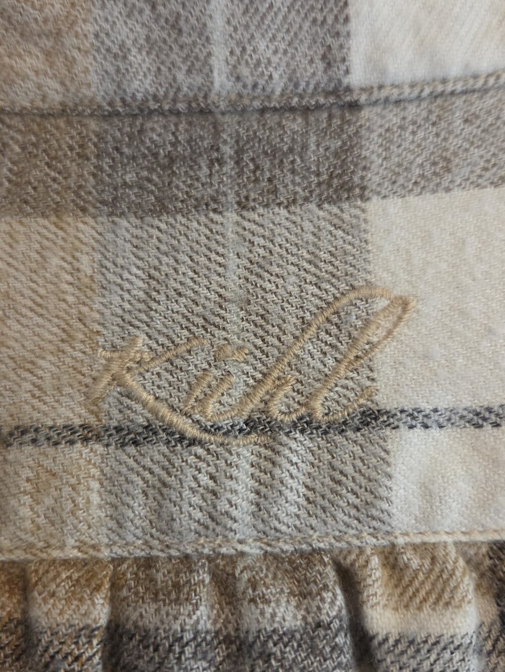 KUHL Kamila Tan/Grey Plaid Flannel Long Sleeve Shirt Womens Size Large - Picture 5 of 7